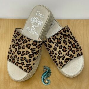 Cool My Shoes Animal Print Wedge Sandals Size 6